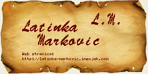 Latinka Marković vizit kartica
